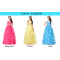 Grace Karin Strapless Off Shoulder Organza Long Ball Gown Western Quinceanera Dress For Daughter CL3411-2